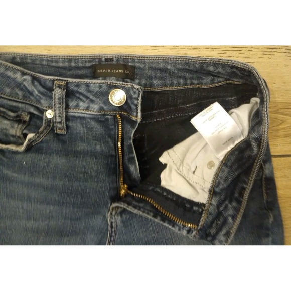 Silver Jeans Suki‎ Straight Women's Size 28x33 Blue Dark Wash Denim w flaws - Picture 4 of 11